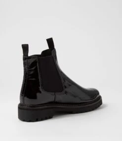 Mymy Black Patent Leather Chelsea Boots -Lynx Shoes Shop DF12122B66PL 4