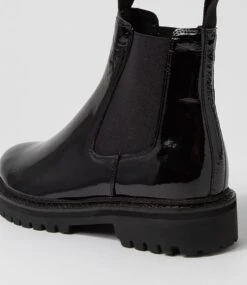 Mymy Black Patent Leather Chelsea Boots -Lynx Shoes Shop DF12122B66PL 6