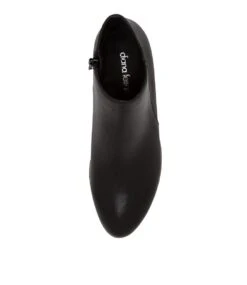 Diarna Black Leather Ankle Boots Natural Heel 11 Diarna Black Leather Ankle Boots Natural Heel -Lynx Shoes Shop DF12125BBLLE 6