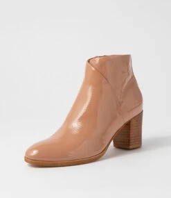 Dish Dark Nude Patent Leather Ankle Boots -Lynx Shoes Shop DF12126NJDPL 3