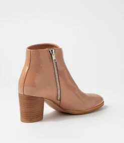 Dish Dark Nude Patent Leather Ankle Boots -Lynx Shoes Shop DF12126NJDPL 4