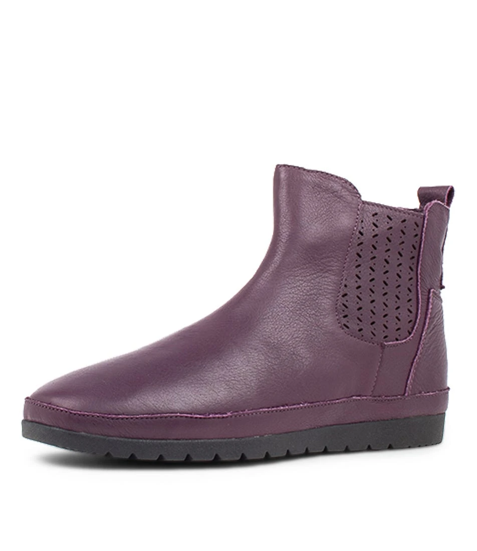 Ahero Purple Leather Chelsea Boots Bs 4 Ahero Purple Leather Chelsea Boots Bs - Image 2