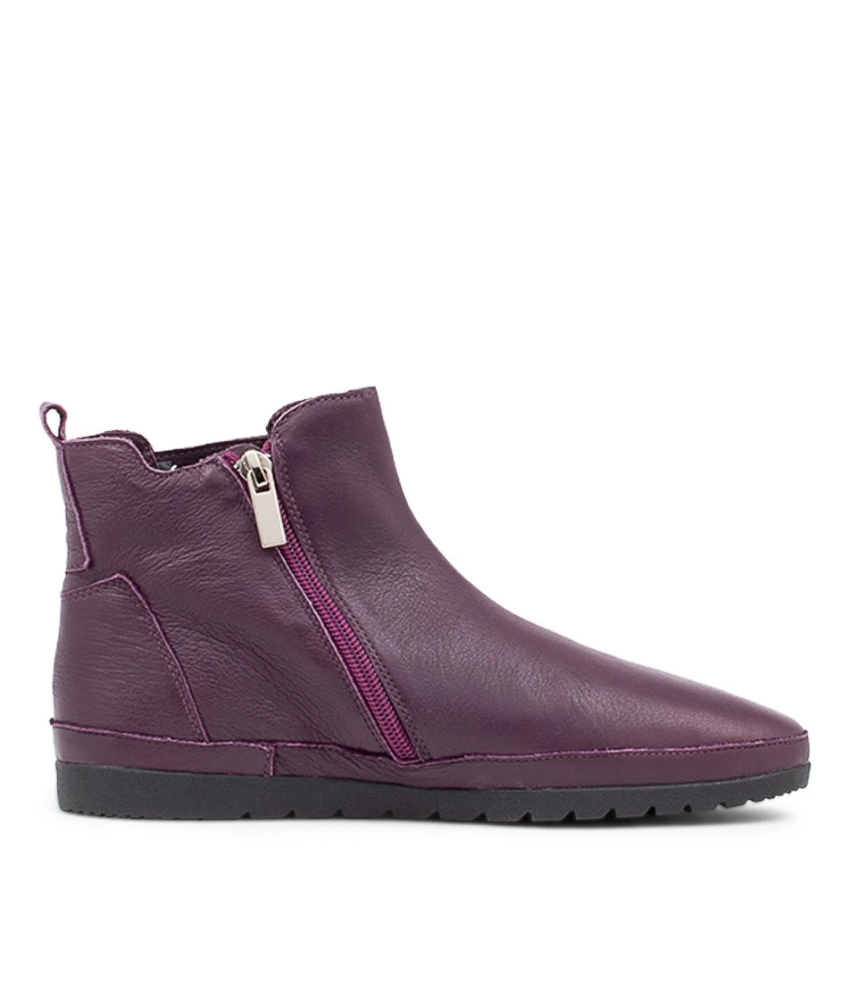 Ahero Purple Leather Chelsea Boots Bs 6 Ahero Purple Leather Chelsea Boots Bs - Image 4