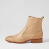 Barnie Latte Natural Heel Leather Ankle Boots 2 Barnie Latte Natural Heel Leather Ankle Boots -Lynx Shoes Shop DF12142NO8LE 2