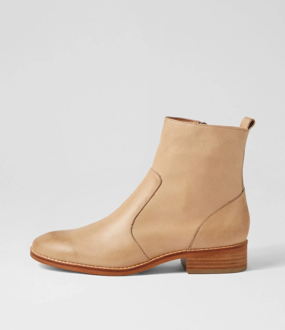 Barnie Latte Natural Heel Leather Ankle Boots 3 Barnie Latte Natural Heel Leather Ankle Boots