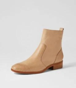Barnie Latte Natural Heel Leather Ankle Boots 8 Barnie Latte Natural Heel Leather Ankle Boots -Lynx Shoes Shop DF12142NO8LE 3
