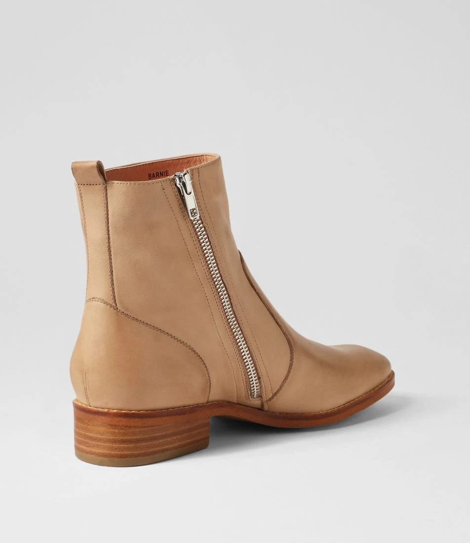 Barnie Latte Natural Heel Leather Ankle Boots 5 Barnie Latte Natural Heel Leather Ankle Boots - Image 3