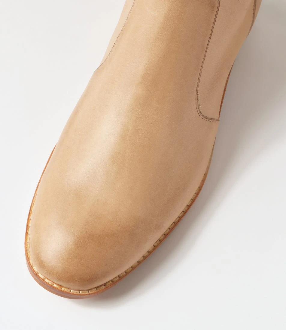 Barnie Latte Natural Heel Leather Ankle Boots 6 Barnie Latte Natural Heel Leather Ankle Boots - Image 4