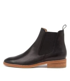 Beaufort Black Leather Ankle Boots Nh