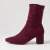 Linta Mulberry Stretch Microsuede Ankle Boots -Lynx Shoes Shop DF12211I02FT 2