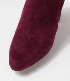 Linta Mulberry Stretch Microsuede Ankle Boots -Lynx Shoes Shop DF12211I02FT 5