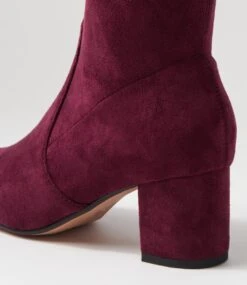 Linta Mulberry Stretch Microsuede Ankle Boots -Lynx Shoes Shop DF12211I02FT 6