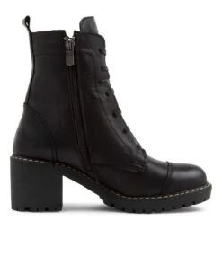 Planet Black Leather Lace Up Boots Bh -Lynx Shoes Shop DF12214B66LE 5