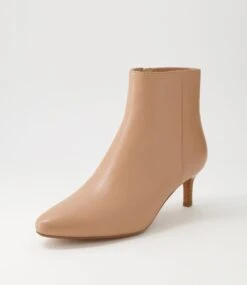 Thimble Nude Natural Heel Leather Ankle Boots -Lynx Shoes Shop DF12220NELLE 3
