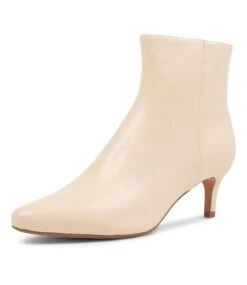 Thimble Cream Leather Ankle Boots -Lynx Shoes Shop DF12220W18LE 2