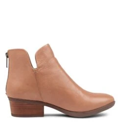 Zhara Dark Tan Leather Ankle Boots -Lynx Shoes Shop DF12231TAOLE 5