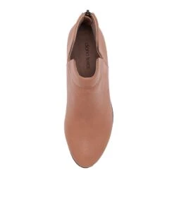 Zhara Dark Tan Leather Ankle Boots -Lynx Shoes Shop DF12231TAOLE 6