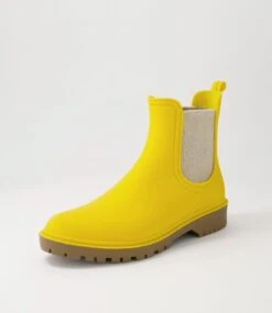 Laurina Yellow Gumboot Chelsea Boots -Lynx Shoes Shop DF12232YELS7 3