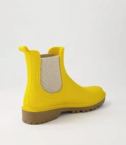 Laurina Yellow Gumboot Chelsea Boots -Lynx Shoes Shop DF12232YELS7 4