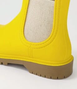 Laurina Yellow Gumboot Chelsea Boots -Lynx Shoes Shop DF12232YELS7 6