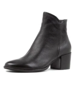 Mocker Black Leather Ankle Boots 8 Mocker Black Leather Ankle Boots -Lynx Shoes Shop DF12313BLALE 2