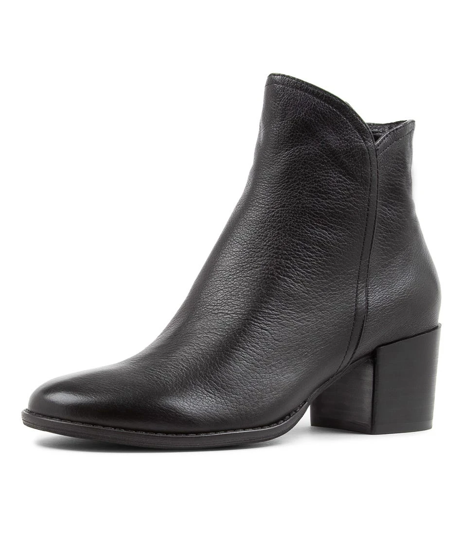 Mocker Black Leather Ankle Boots 4 Mocker Black Leather Ankle Boots - Image 2