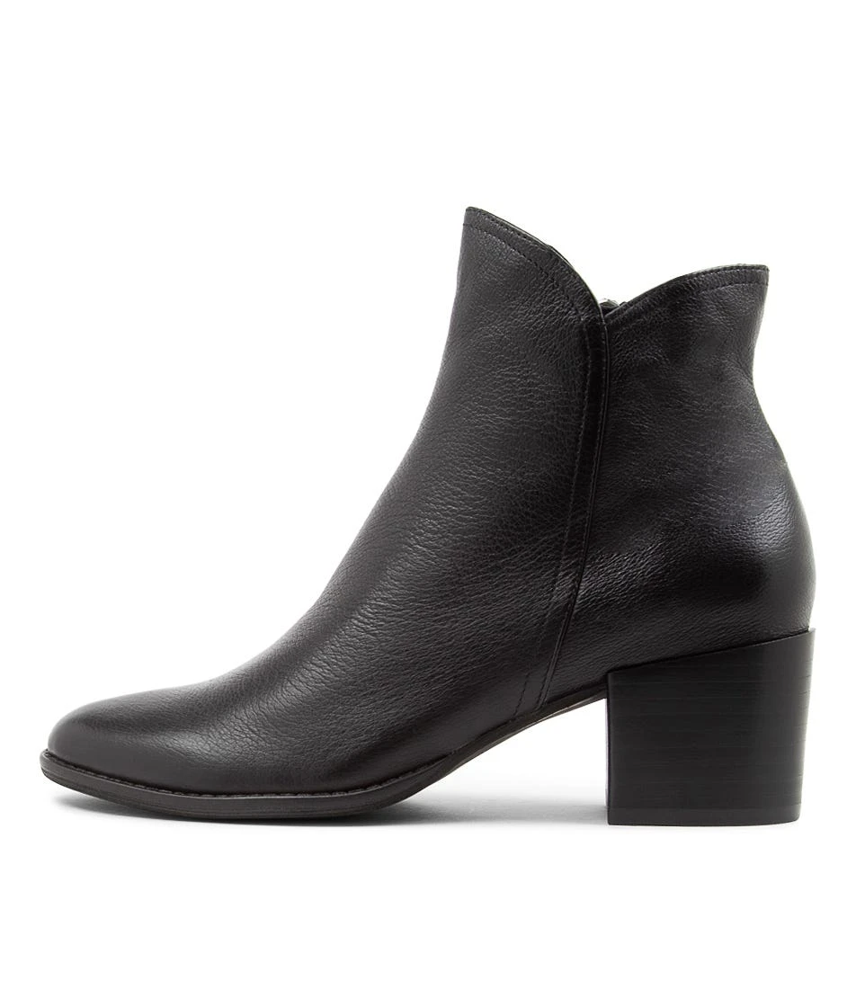Mocker Black Leather Ankle Boots 3 Mocker Black Leather Ankle Boots