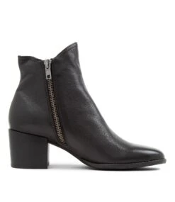 Mocker Black Leather Ankle Boots 10 Mocker Black Leather Ankle Boots -Lynx Shoes Shop DF12313BLALE 5