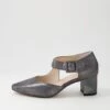 Latisha Pewter Brushed Leather Heels