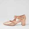 Latisha Rose Gold Brushed Leather Heels -Lynx Shoes Shop DF12317M6306 2