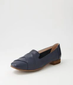 Tilony Navy Leather Loafers -Lynx Shoes Shop DF12322DBYLE 3