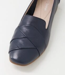 Tilony Navy Leather Loafers -Lynx Shoes Shop DF12322DBYLE 5