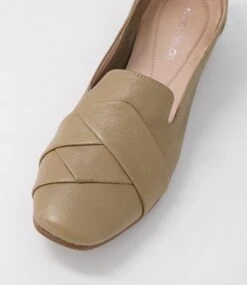 Tilony Khaki Leather Loafers -Lynx Shoes Shop DF12322H48LE 5