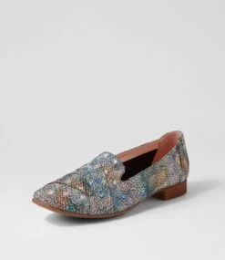 Tilony Pastel Scribble Leather Loafers -Lynx Shoes Shop DF12322PR4LE 3
