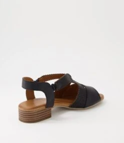 Canada Black Leather Sandals 9 Canada Black Leather Sandals -Lynx Shoes Shop DF12357BLALE 4