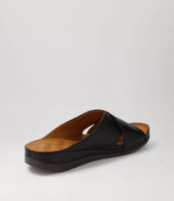 Navee Black Leather Slides -Lynx Shoes Shop DF12428BLALE 4