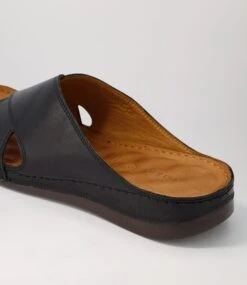 Navee Black Leather Slides -Lynx Shoes Shop DF12428BLALE 6