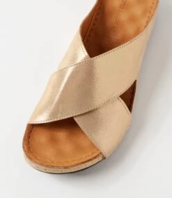 Navee Rose Gold Leather Slides -Lynx Shoes Shop DF12428M63LE 5