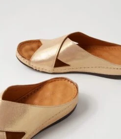 Navee Rose Gold Leather Slides -Lynx Shoes Shop DF12428M63LE 6