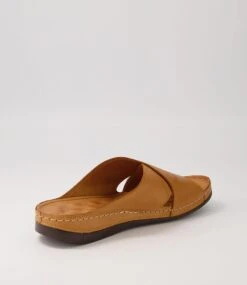 Navee Tan Leather Slides -Lynx Shoes Shop DF12428TANLE 4
