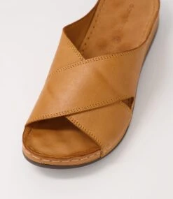 Navee Tan Leather Slides -Lynx Shoes Shop DF12428TANLE 5