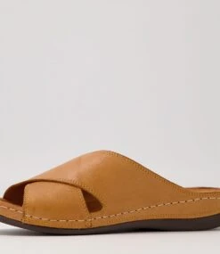 Navee Tan Leather Slides -Lynx Shoes Shop DF12428TANLE 7