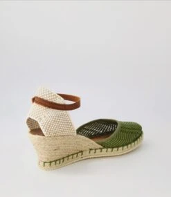 Tish Khaki Weave Espadrilles -Lynx Shoes Shop DF12456H48NV 4