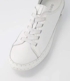Pleasin White Leather Sneakers -Lynx Shoes Shop DF12475WHILE 5