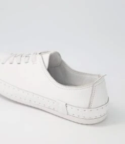 Pleasin White Leather Sneakers -Lynx Shoes Shop DF12475WHILE 6