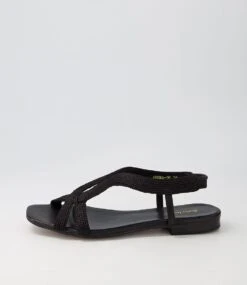 Adera Black Rope Leather Sandals