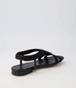 Adera Black Rope Leather Sandals -Lynx Shoes Shop DF12483BLAP4 4