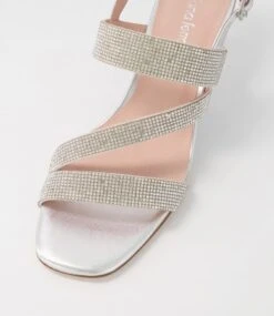 Fanzy Silver Jewels Leather Sandals -Lynx Shoes Shop DF12502S432J 5