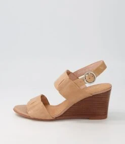 Shayme Latte Honey Leather Sandals