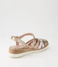 Billow Champagne Silver Leather Heels -Lynx Shoes Shop DF12525MWELE 4